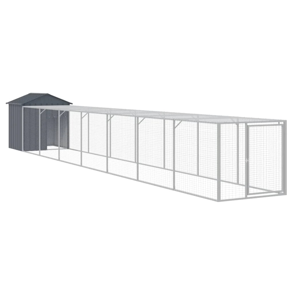 Recinto per pollaio con recinto per galline 117 x 813 x 123 cm in acciaio zincato antracite 02_0043949