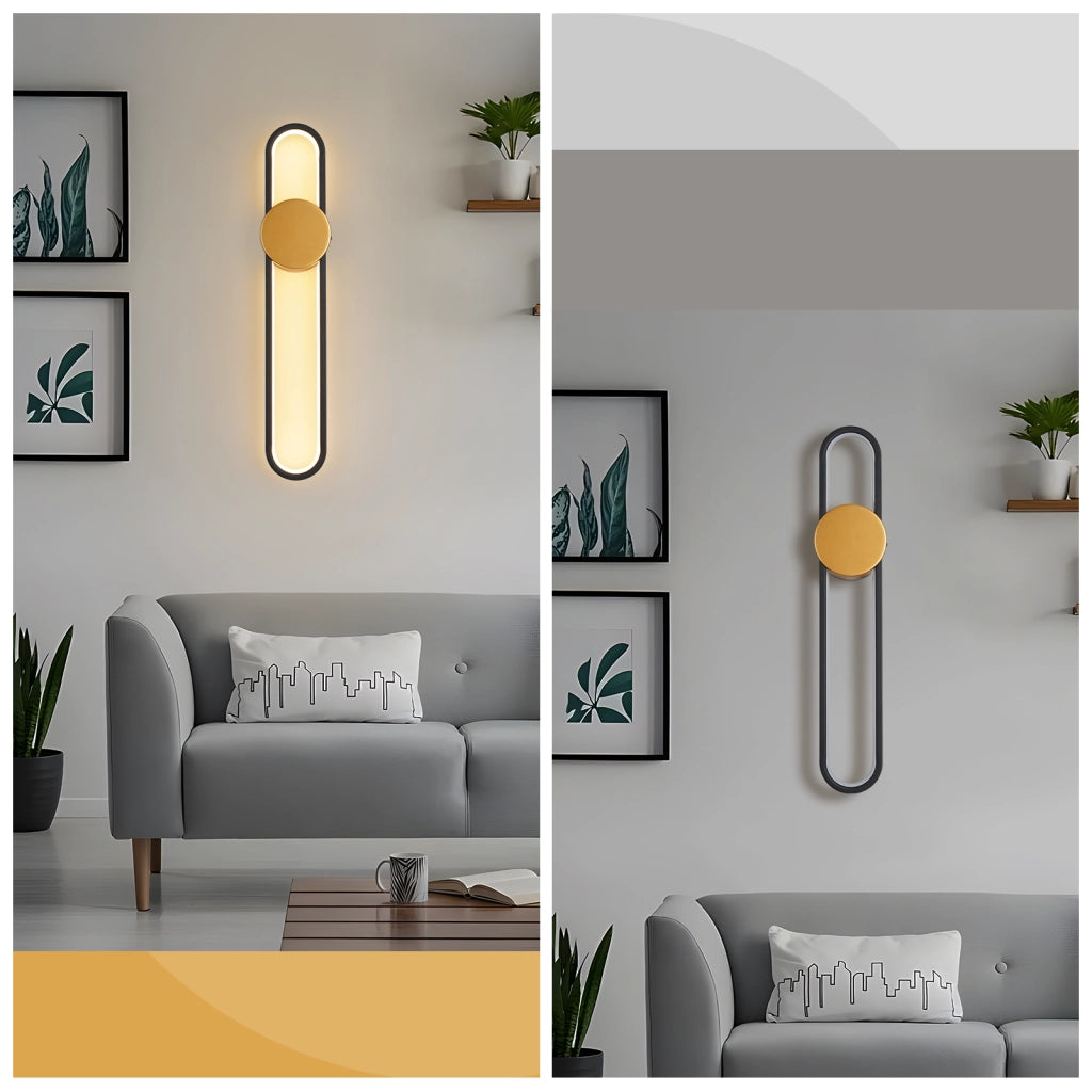 ZMH Applique LED moderna 12W 60cm 3000K Bianco caldo Oro Minimalista