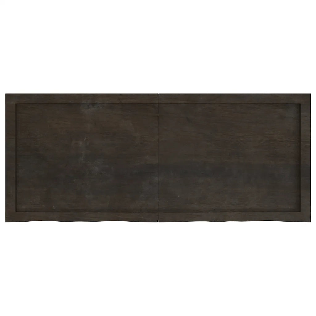 Piano Tavolo Marrone 120x50x(2-4) cm Rovere Massello Trattato