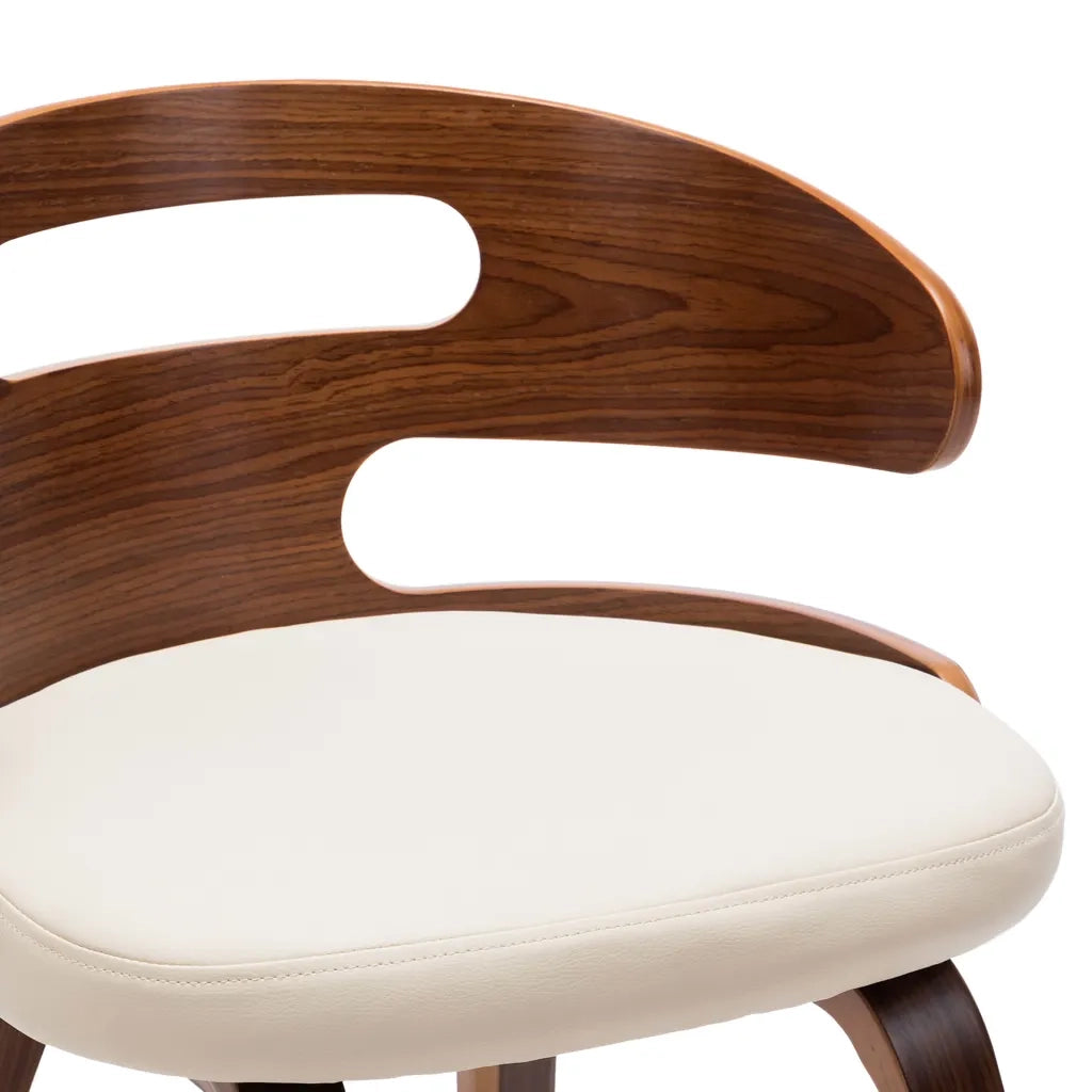 Sedie da Pranzo 4 pz in Legno Curvato e Similpelle Crema 278848