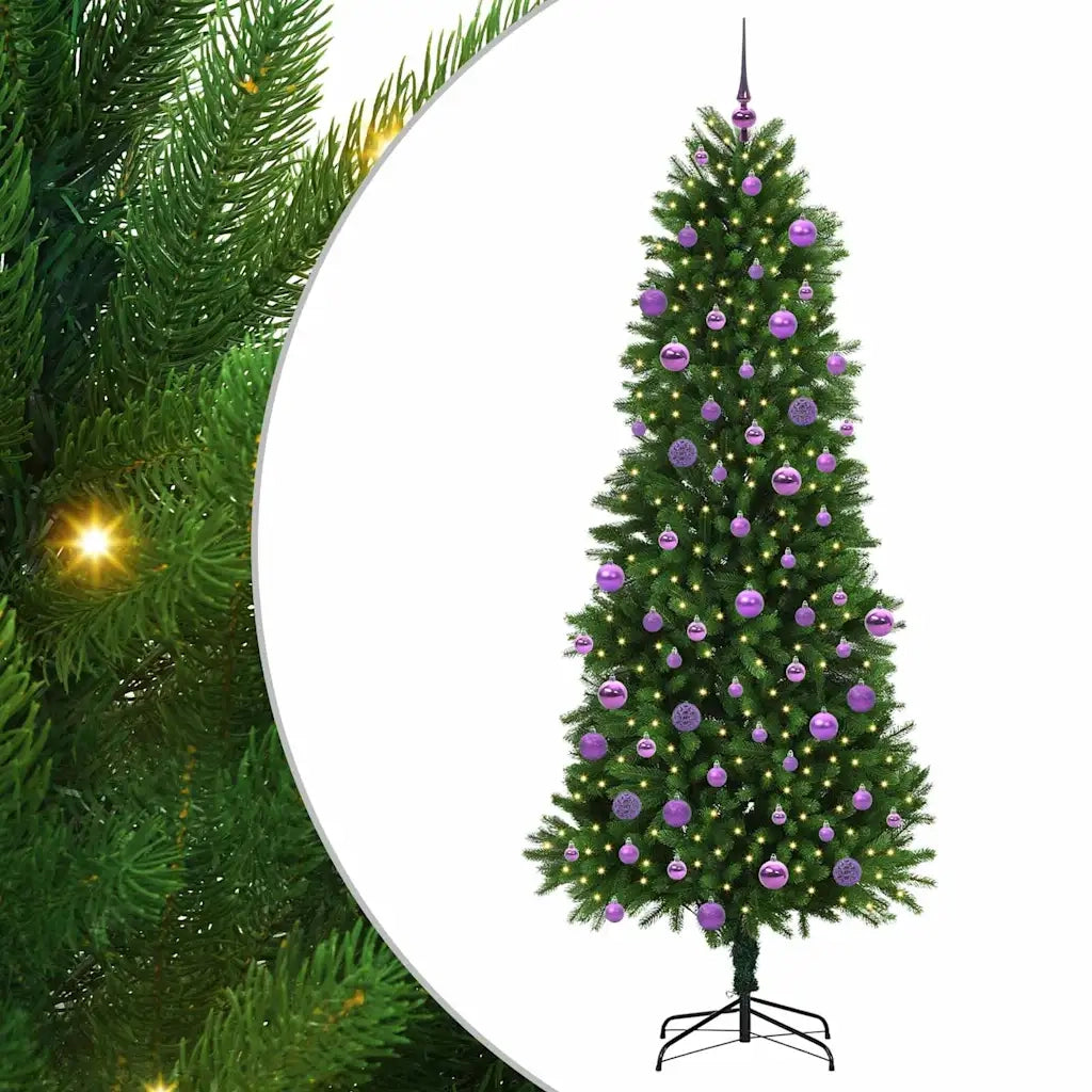 Albero di Natale con 300 LED con supporto-Luci decorative natalizie Verde 240 cm PE 737929
