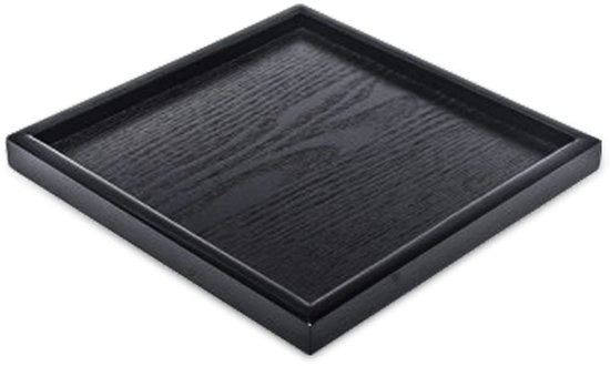 Piattaforma di Servizio in Legno - Antiscivolo - Nero - Carrello per Cibo - Adatto per Casa e Ristorante - 30x30x2cm