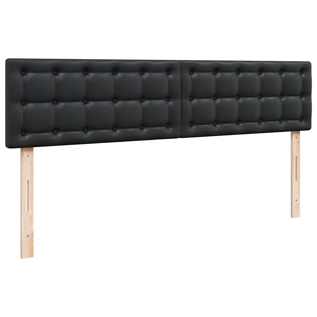 Struttura Letto Pouf con Materassi Nero 200x200 cm Similpelle 3312810