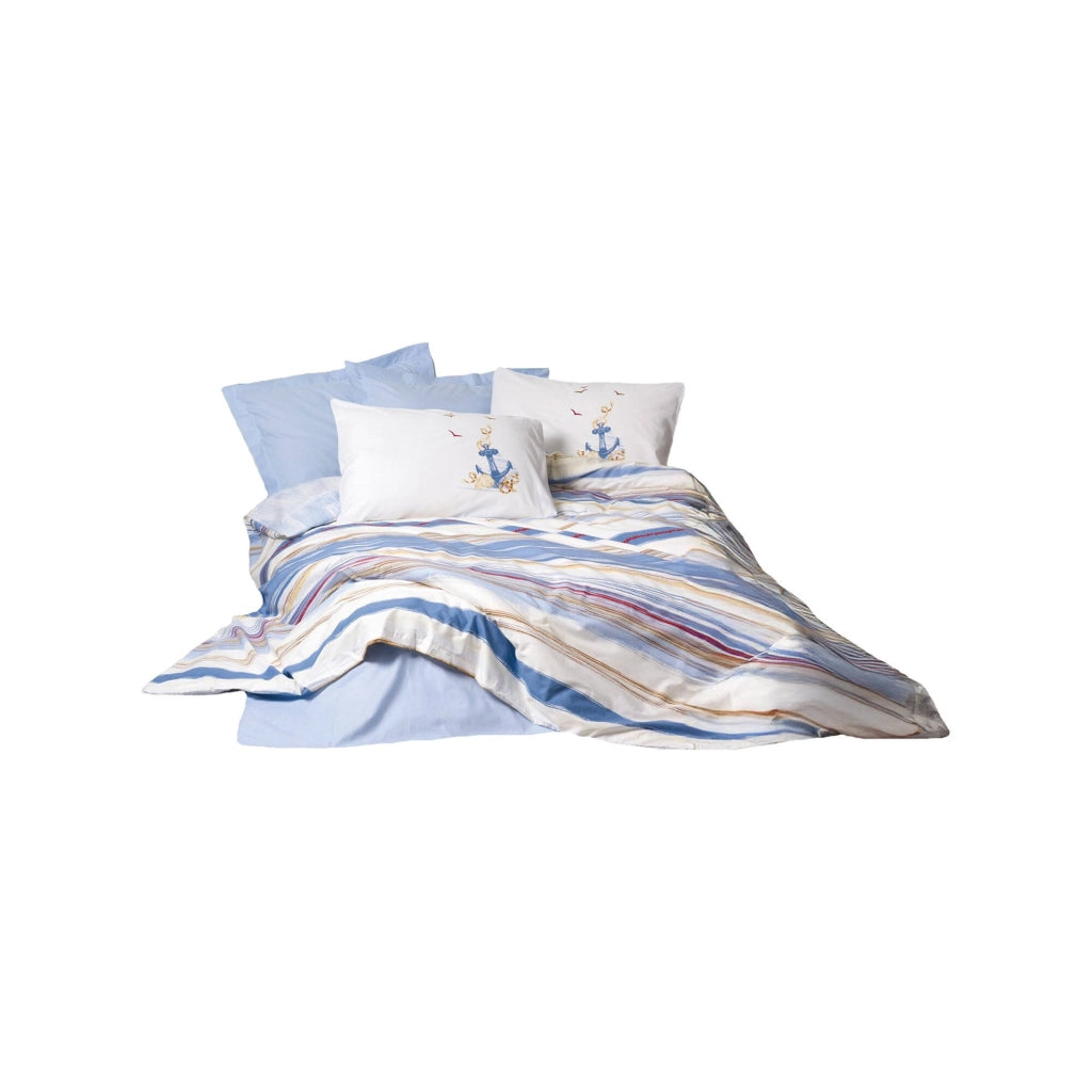 Austintown, Copripiumino Matrimoniale Federa Inclusa, 260x220 cm blu