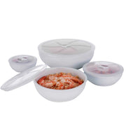 Set 4 Contenitori per Alimenti Ermetici Rotondi Salvafreschezza in Plastica