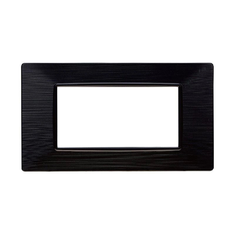 Placca Plastica Serie Starlight 4P Colore Nero Satinato Compatibile Con Vimar Plana