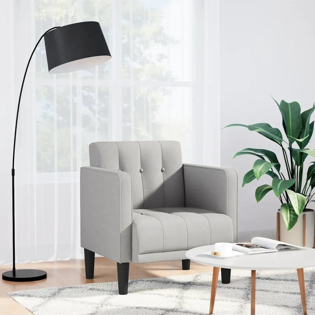 Divano Sedia con Braccioli Grigio Nuvola 53 cm in Tessuto 4100551