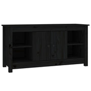 Mobile TV multimediale scaffale TV credenza mobile TV sala da pranzo soggiorno camera da letto 103 x 36,5 x 52 cm legno di pino massiccio nero 02_0025637