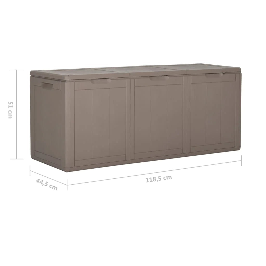 Baule da giardino in rattan PP marrone da 270 litri 02_0013023