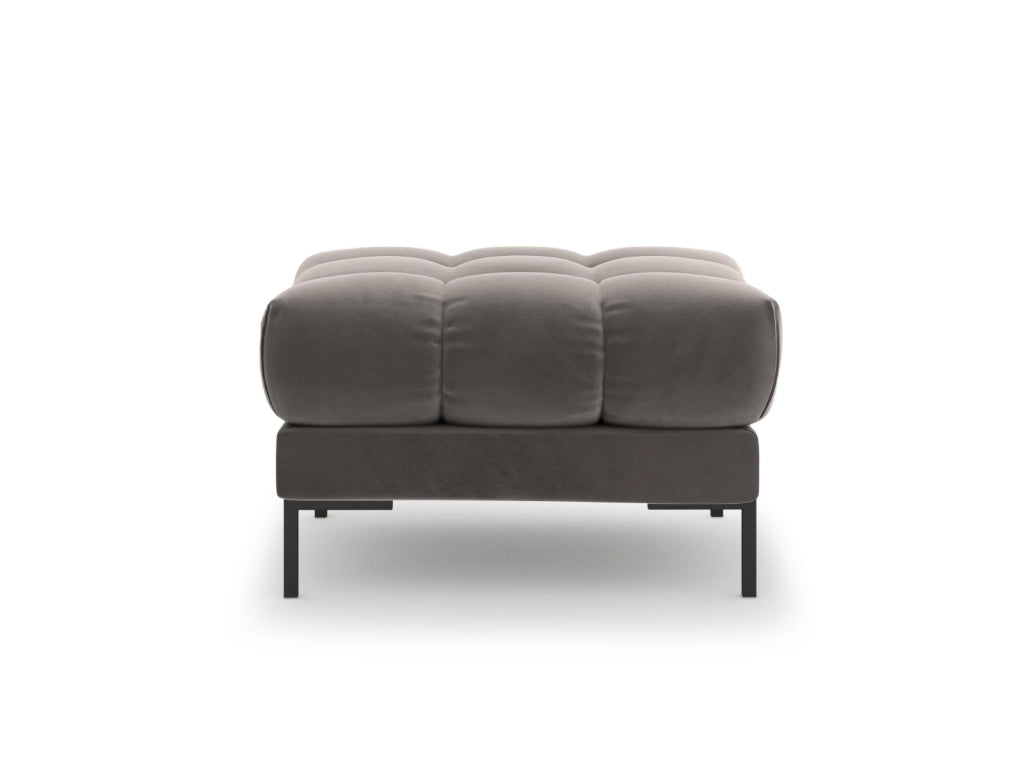 Cosmopolitan Design - Pouf "Bali" in velluto grigio chiaro 