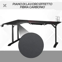Scrivania Angolare per Gaming e Ufficio con Gancio per Cuffie e Porta Tazza, 168x109x78cm, Nero