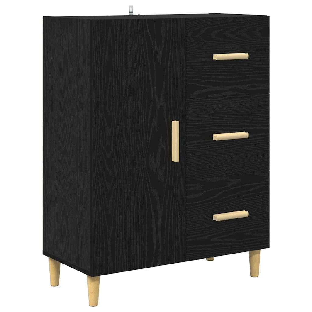 Credenza Rovere Nero 69,5 x 32,5 x 180 cm Legno multistrato