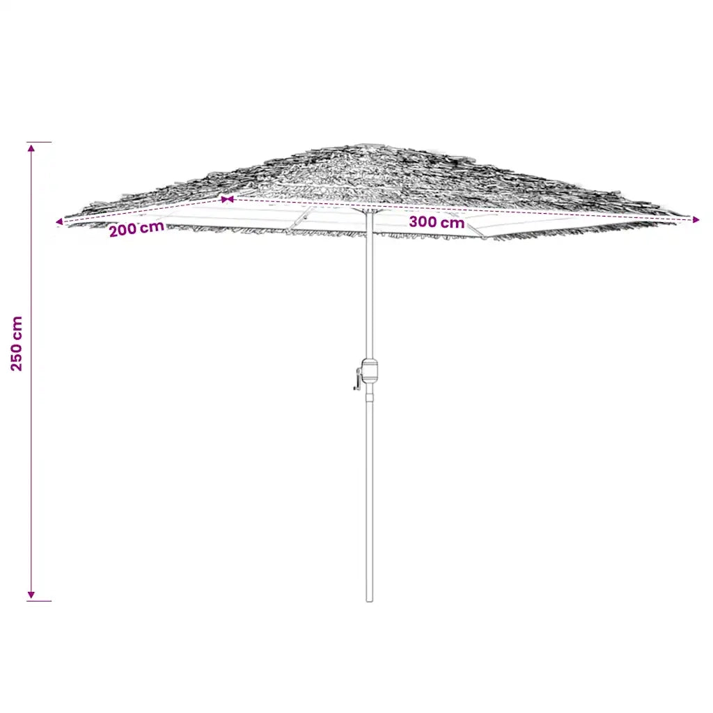 Ombrello | Parasolne Giardino con Palo in Acciaio Marrone 300x200x250 cm