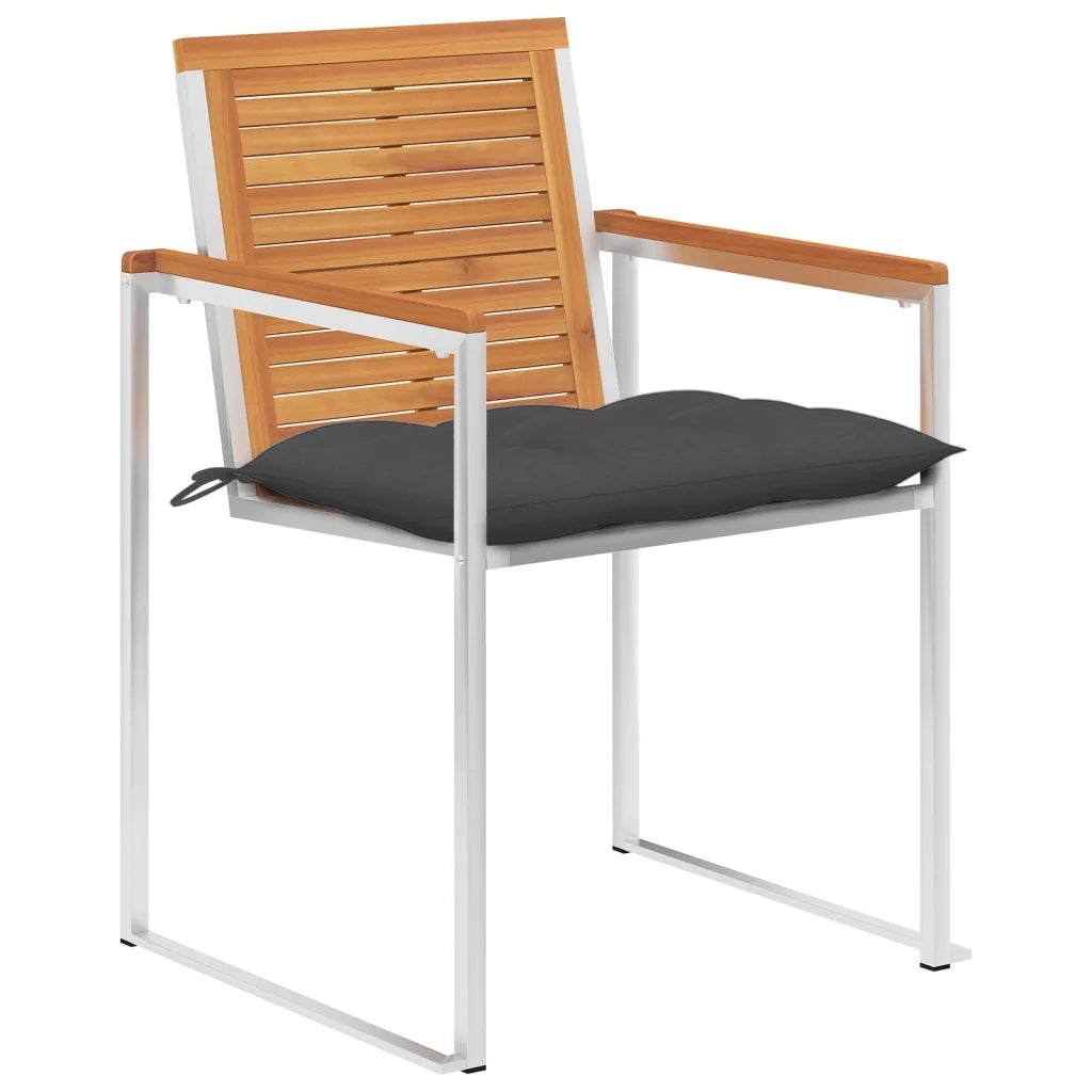 Sedie da Giardino con Cuscini 6 pz in Legno Massello di Acacia cod mxl 76300