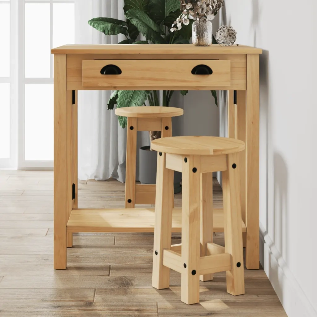 Set da Bar 3 pz in Legno Massello di Pino CFW8301877