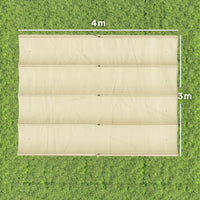 Telo Pergola per Esterni 392x350 cm Anti UV con 8 Fori di Drenaggio in Poliestere Beige