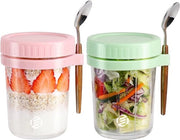 Set di Overnight Oats in Jar di Mason - Muesli - Bicchiere per Avena - Kit per il Colazione