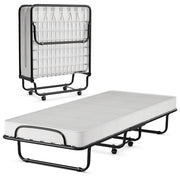 Letto pieghevole a scomparsa con materasso in Memory Foam struttura a U 4 ruote universali-Letto portatile