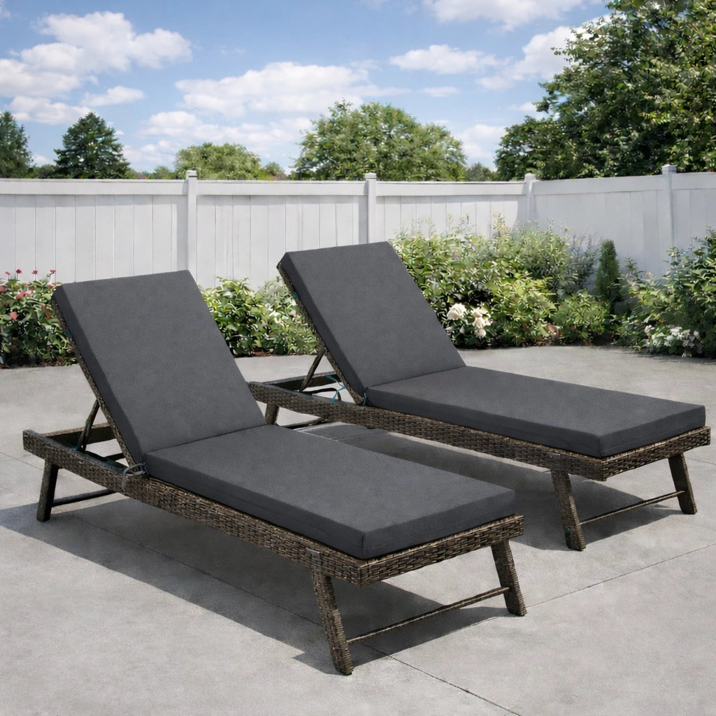 Set 2 Cuscini per Sedie a Sdraio da Giardino ¨C Xylo ¨C Grigio