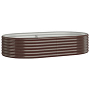 Fioriera rialzata 175 x 100 x 36 cm per piante e fiori terrazza giardino acciaio verniciato a polvere marrone 02_0039504