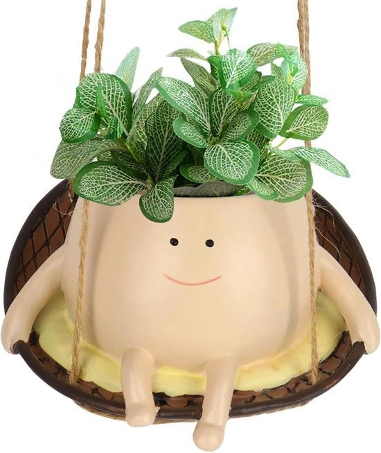 Piantine pendenti, vaso pendente con volo, macramé, portabacchi, vaso per piante pendenti, vasi per erbe per piante grasse, indoor e outdoor, balcone, decorazione, giardino, soffitto