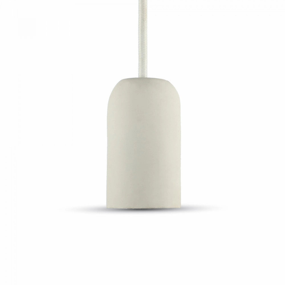 Trade Shop - Lampadario Portalampada Pendente Lampada A Sospensione Colore Bianco Vt-7668 -