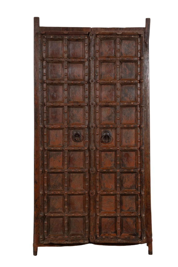 Biscottini Porta portone in legno massello e ferro da interno o da esterno vecchia e antica medievale scorrevole