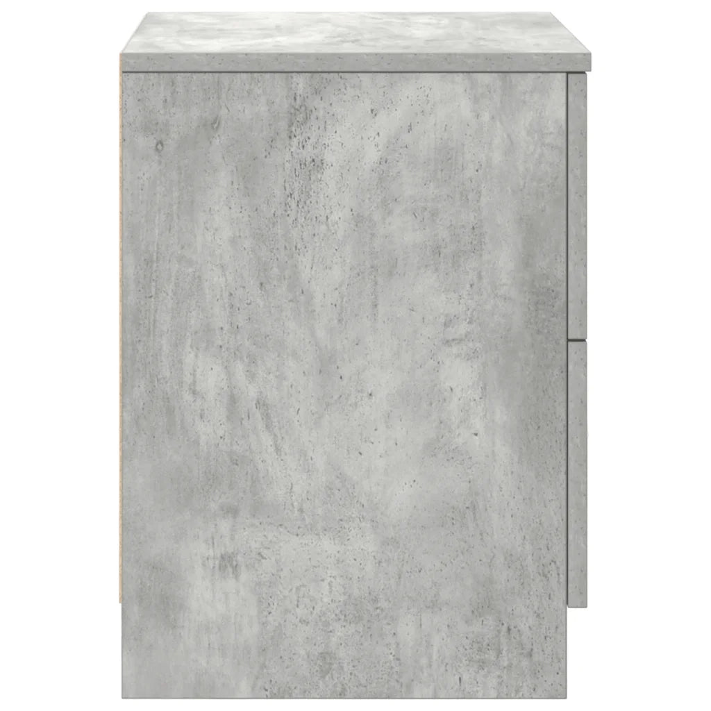 Comodini 2 pz con 2 Cassetti-Set di 2 Tavolino da notte Grigio Cemento 40x36x50 cm