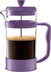 Caffettiera a Stomaco con Tre Filtri, Becher in Borosilicato Resistente al Calore con Manico in Acciaio - 1000ml / 1 Litro / 34 Oz - Rosso