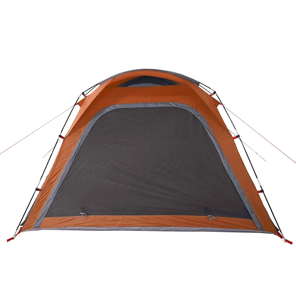 Tenda Campeggio 4 Persone Grigio e Arancione Impermeabile