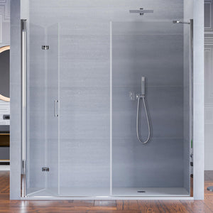 Porta Parete Doccia 135 cm 1 anta a Libro in Cristallo trasparente 6mm H195 Bonussi Lorena