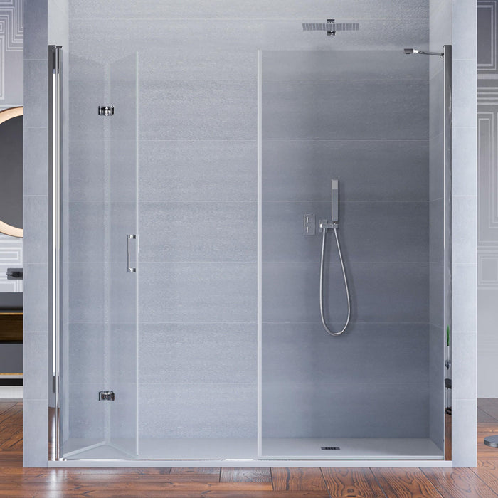 Porta Parete Doccia 135 cm 1 anta a Libro in Cristallo trasparente 6mm H195 Bonussi Lorena