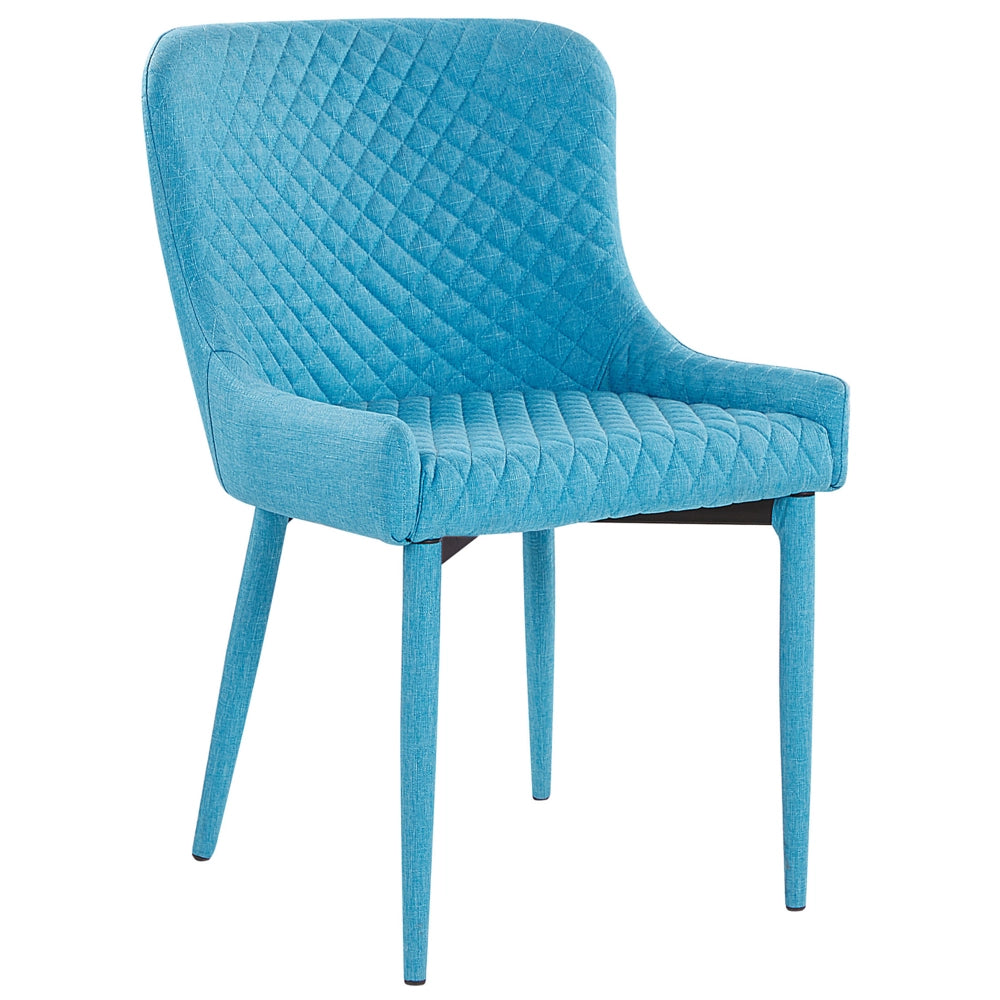 Set di 2 sedie da pranzo con rivestimento in tessuto blu stile eclettico glamour