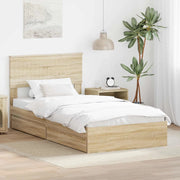 Letto con Contenitore con testiera Rovere Sonoma 100 x 200 cm 3410828