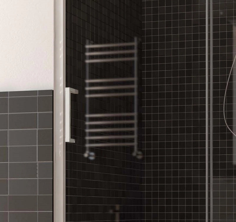 Porta box doccia un lato scorrevole pvc bianco e cristallo 6mm h.190cm Forglas Trasparente 6mm,110/100 cm