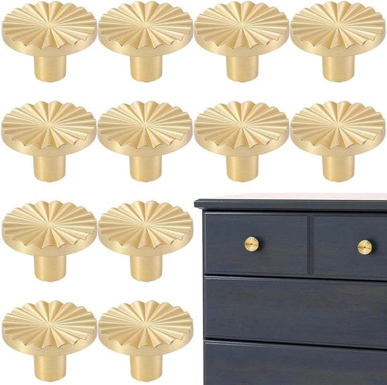 12 Pezzi di Maniglie in Oro per Porte Cucina, Bagno e Mobili Decorazione