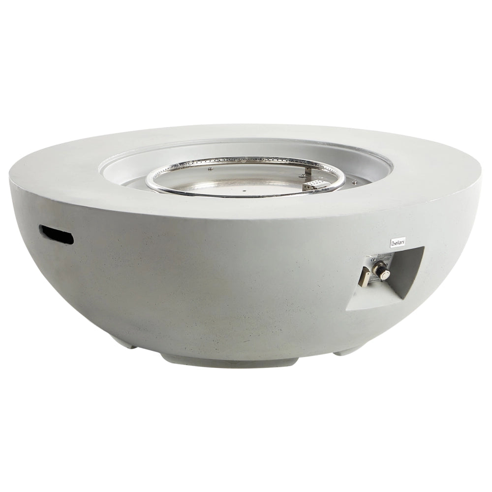 Focolare grigio chiaro 108 x 40 cm GRC Riscaldatore per patio rotondo Accessorio per giardino e patio