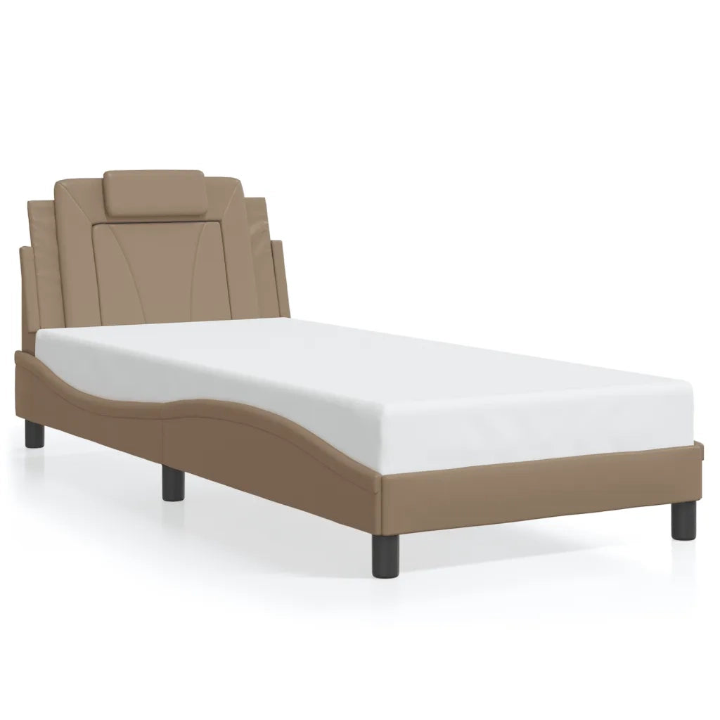 Letto singolo | Letto per adulti | Giroletto Viana con LED senza Materasso Cappuccino 80x200 cm