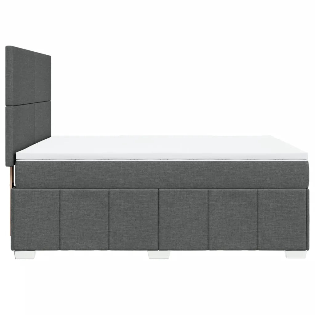 Giroletto a Molle con Materasso Grigio Scuro 140x200cm Tessuto