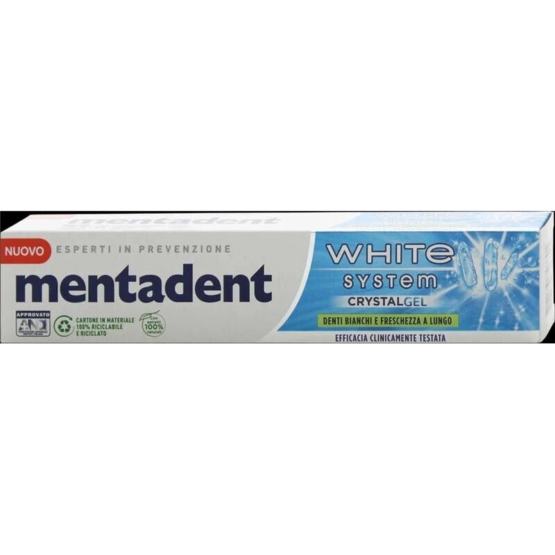 MENTADENT DENTIFRICIO FORMATO RISPARMIO 75 + 50 ML CRYSTAL GEL