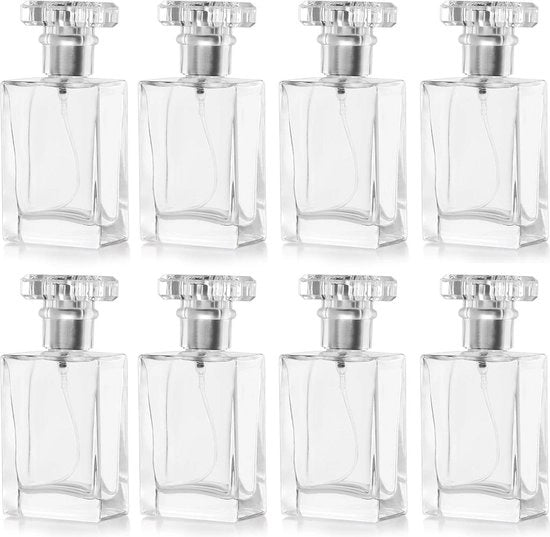 Spray per aftershave con olii essenziali - Flessi trasparenti quadrati - 30ml (8pz)