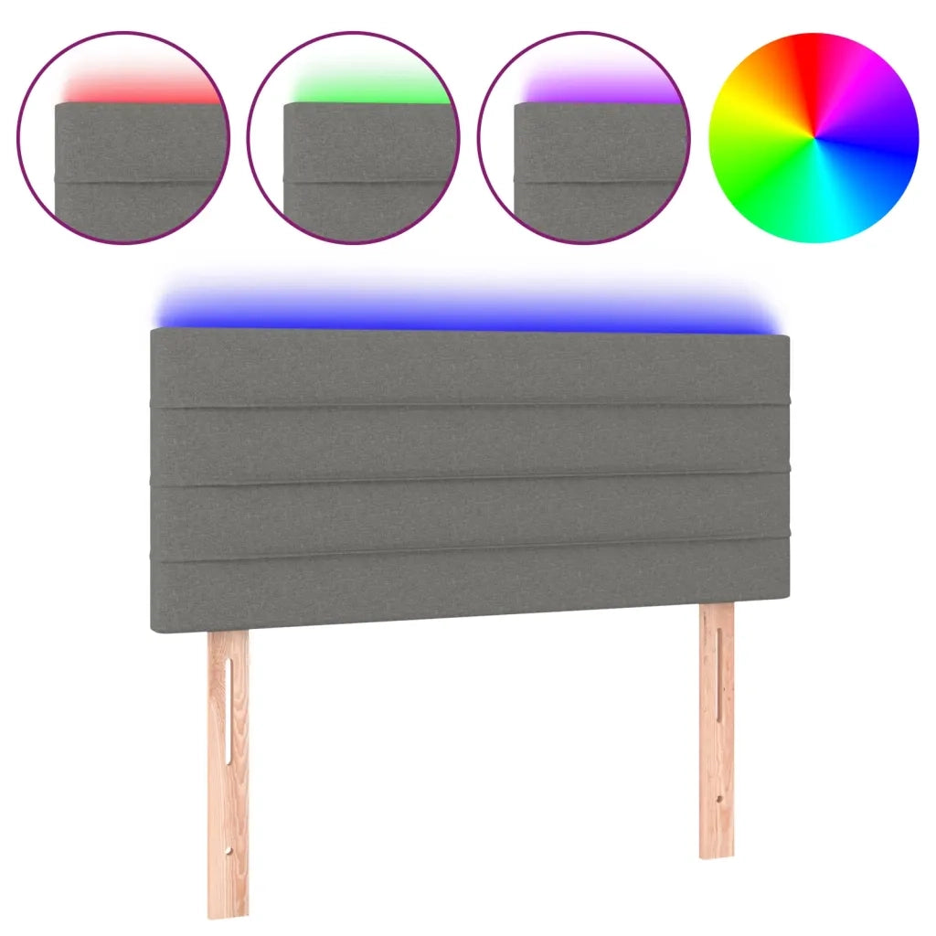 Testiera a LED Grigio Scuro 90x5x78/88 cm in Tessuto 3121735