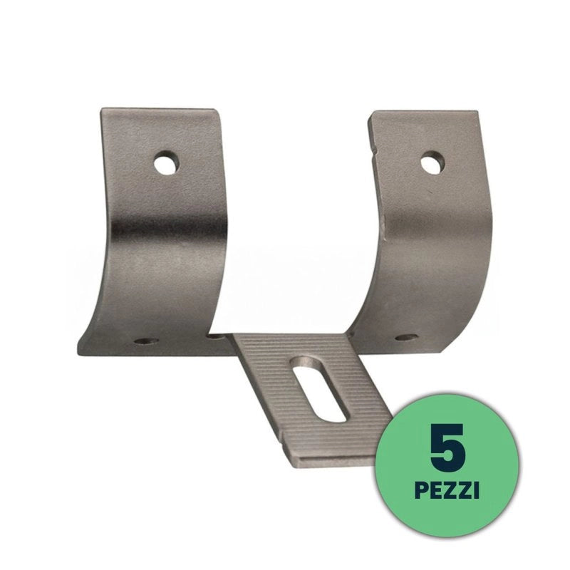 V-TAC Staffe di Acciaio per Fissaggio Pannelli Solari Fotovoltaici su Lamiera Grecata per Posa Verticale (Confezione 5 Pezzi) SKU-11585