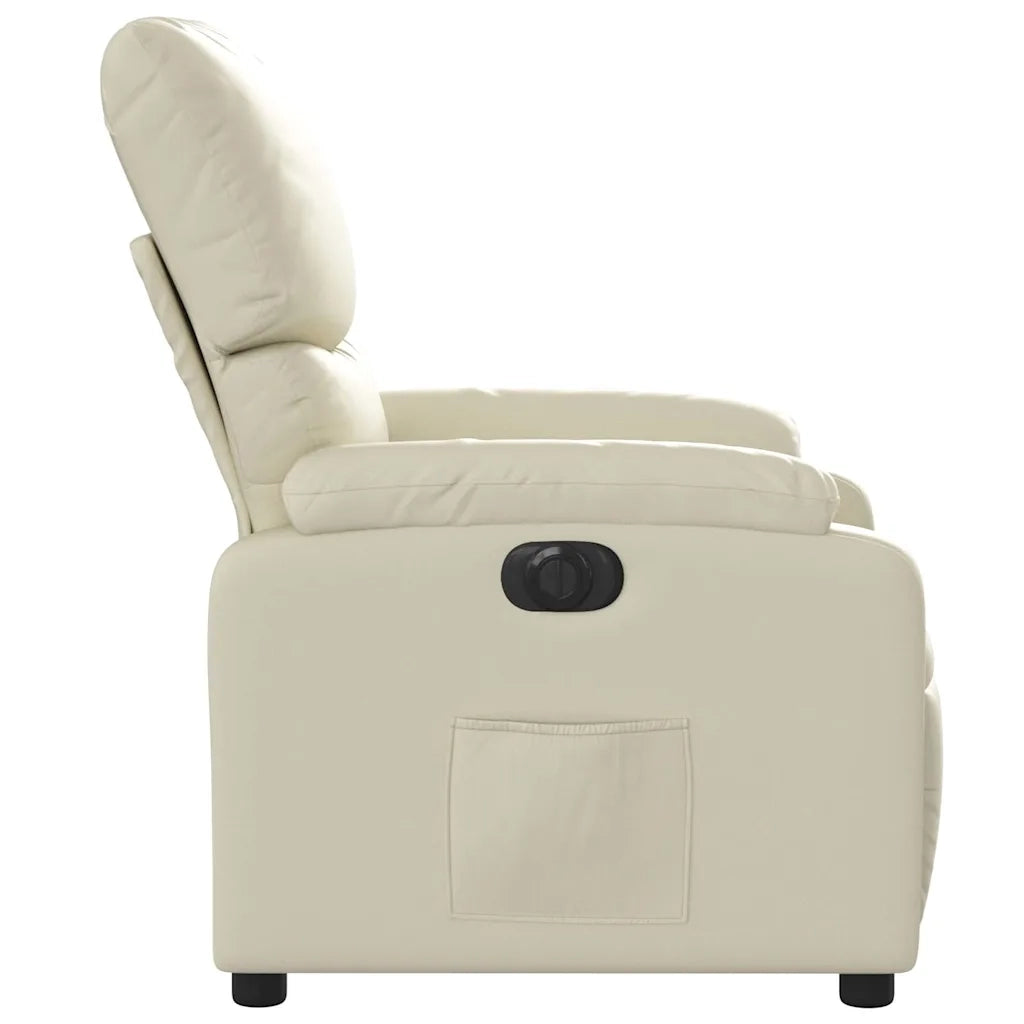 Divano Sedia-Poltrona Reclinabile Elettrica Crema in Similpelle 561019