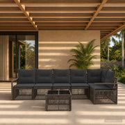 Set Divano da Giardino 7 pz Grigio polyrattan 3435719