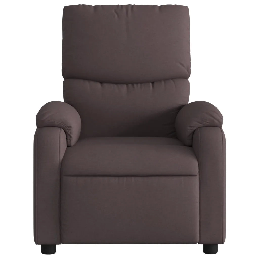 Poltrona | Sedia Relax Reclinabile Marrone Scuro in Tessuto