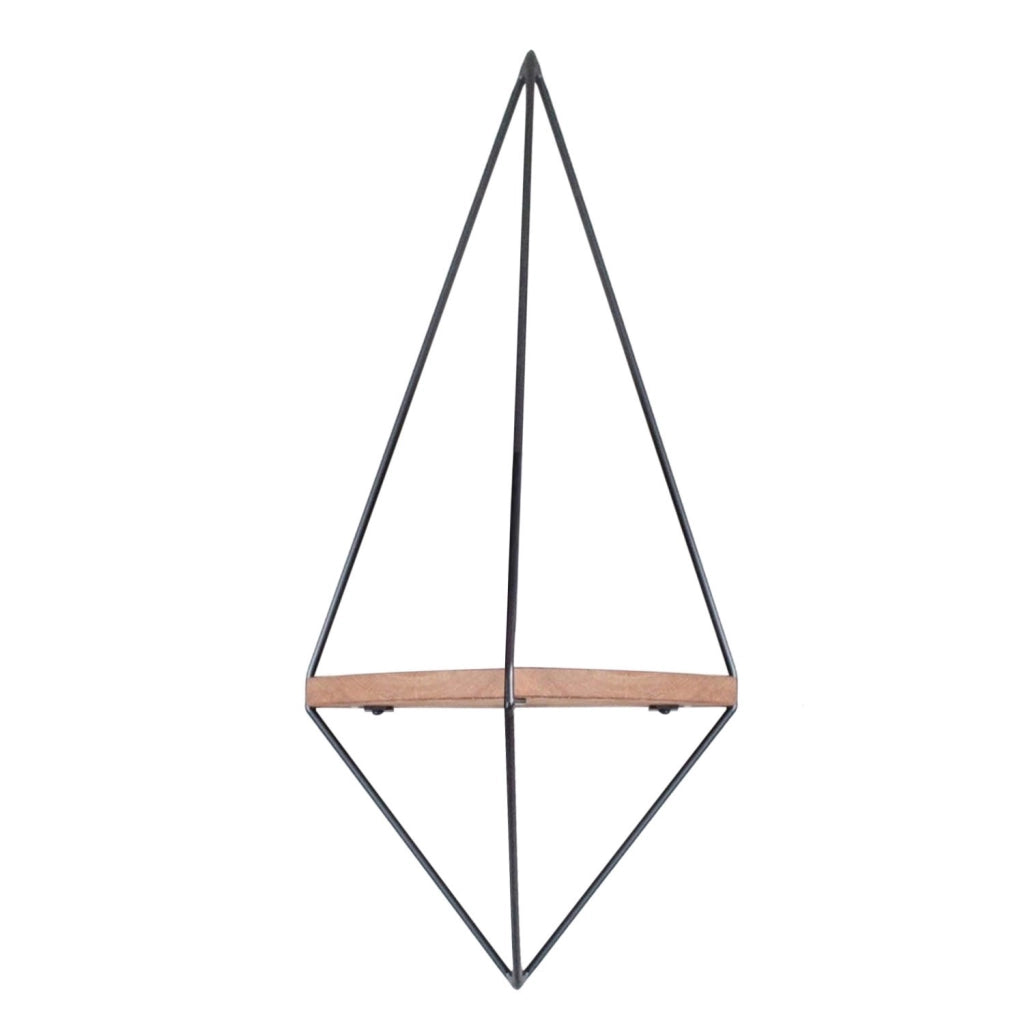 WR039" mensola geometrica da parete in legno - 23 x 15 x 60 cm - Marrone