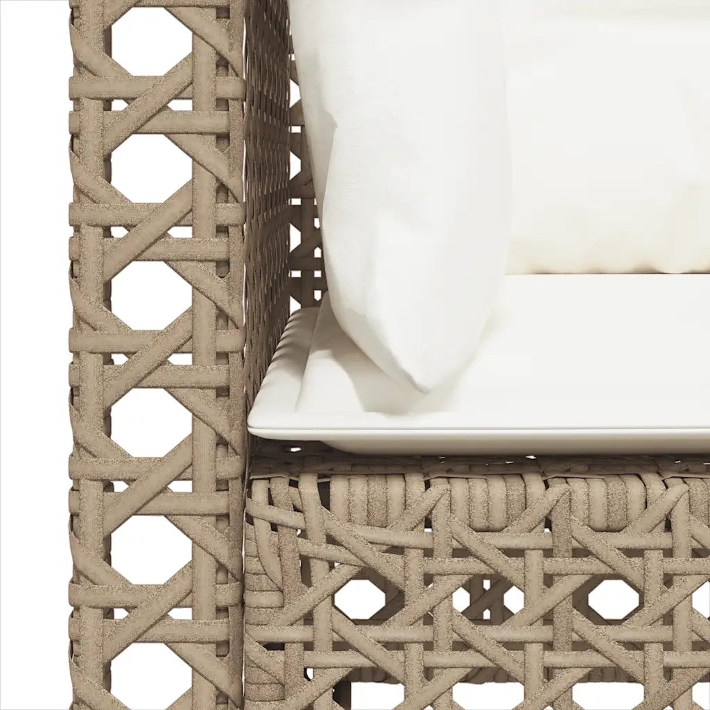 Divani Angolari da Giardino con Cuscini 2 Beige Polyrattan 365937