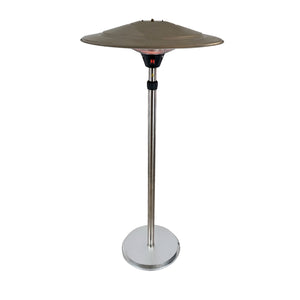 Stufa Elettrica Fungo Riscaldante Infrarossi Saturno Esterno-Interno Regolabile Argento