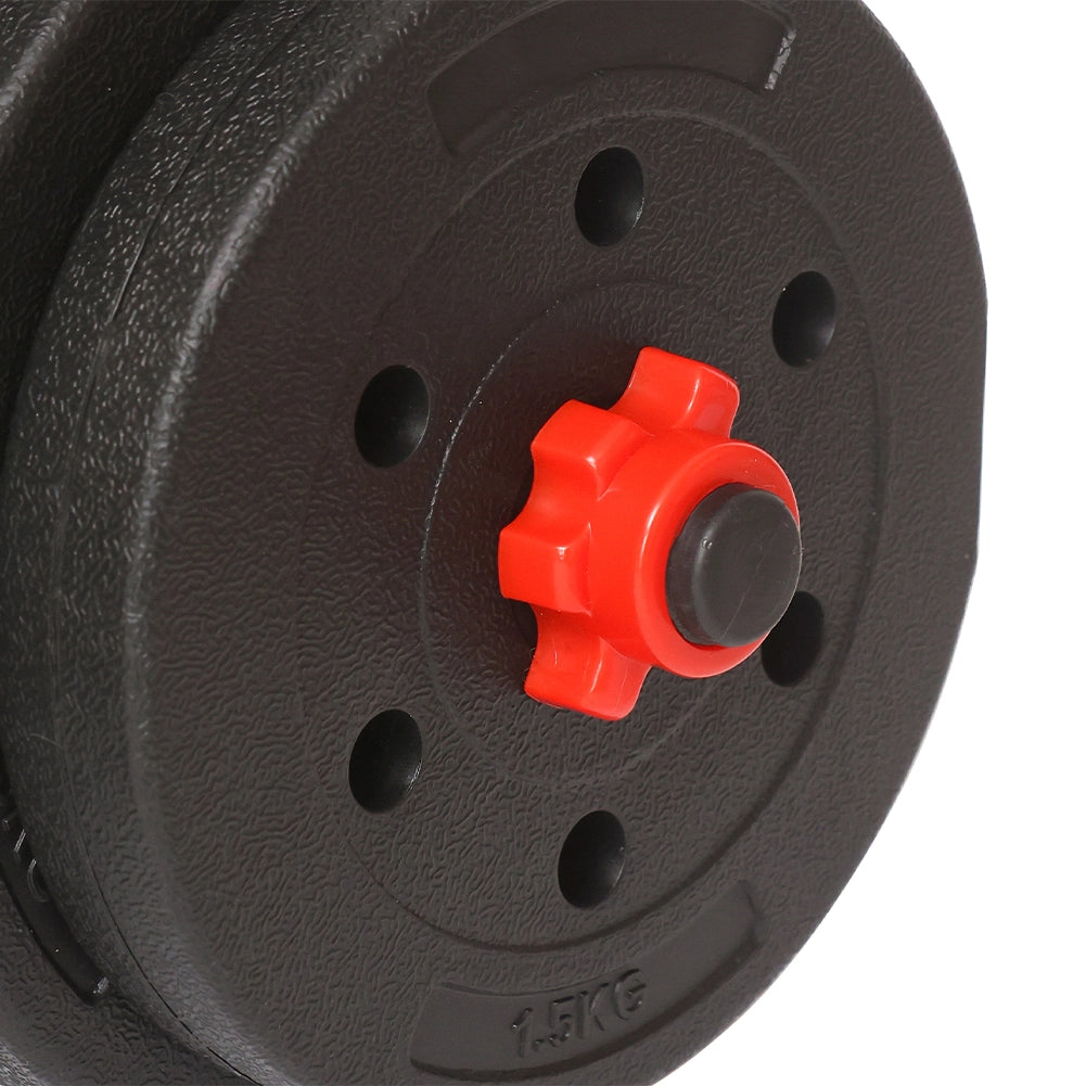 Set Manubri da 25kg (4x2.5kg+4x2kg+4x1.5kg) Bilanciere Pesi Fitness Rosso e Nero